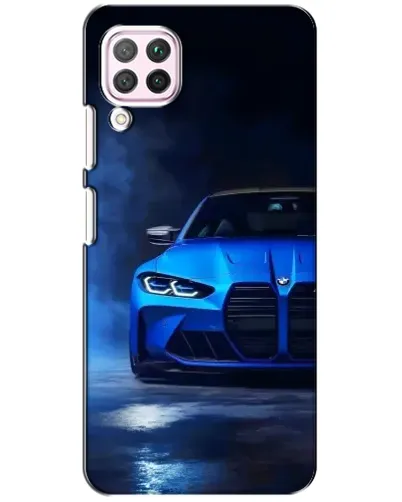 Чехол для Huawei P40 Lite с картинкой «Голубая BMW M4»