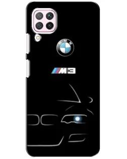 Чехол для Huawei P40 Lite с картинкой «Минималистичный принт BMW M3»
