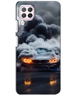 Чехол для Huawei P40 Lite с картинкой «BMW в дыму»