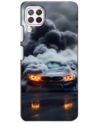 Чехол для Huawei P40 Lite с картинкой «BMW в дыму»