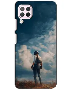 Чехол для Huawei P40 Lite с картинкой «Герой PUBG на скале» Чехол для Huawei P40 Lite с картинкой «Герой PUBG на скале»