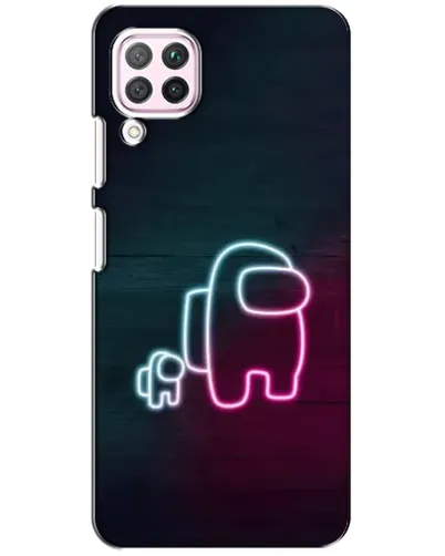 Чехол для Huawei P40 Lite с картинкой «Among Us неон-арт» Чехол для Huawei P40 Lite с картинкой «Among Us неон-арт»