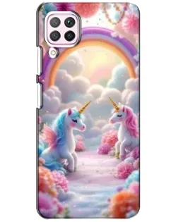 Чохол для Huawei P40 Lite з картинкою «Веселка і єдинороги»