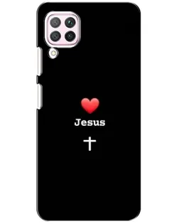 Чехол для Huawei P40 Lite с картинкой «Сердце - Jesus» Чехол для Huawei P40 Lite с картинкой «Сердце - Jesus»
