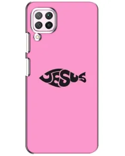 Чехол для Huawei P40 Lite с картинкой «Розовый символ Jesus» Чехол для Huawei P40 Lite с картинкой «Розовый символ Jesus»