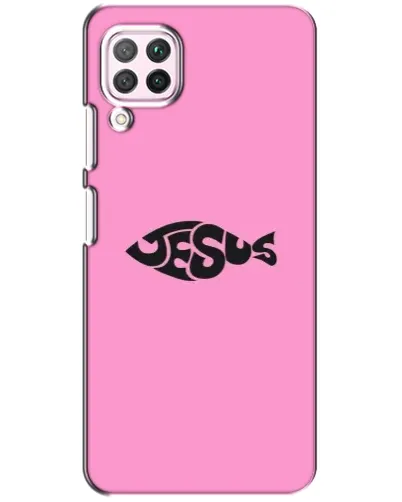 Чехол для Huawei P40 Lite с картинкой «Розовый символ Jesus» Чехол для Huawei P40 Lite с картинкой «Розовый символ Jesus»