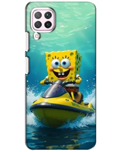 Чехол для Huawei P40 Lite с картинкой «Спанч Боб на гидроцикле»