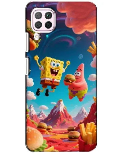 Чехол для Huawei P40 Lite с картинкой «Космический фастфуд»