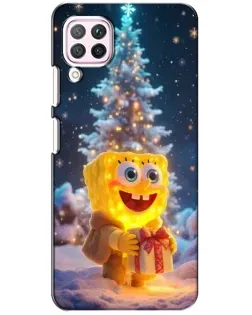 Чехол для Huawei P40 Lite с картинкой «Рождественский Спанч Боб»