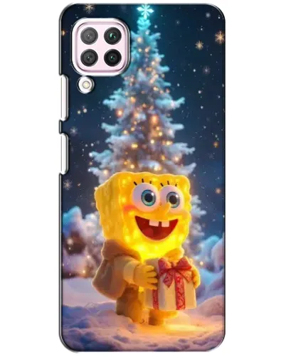 Чехол для Huawei P40 Lite с картинкой «Рождественский Спанч Боб»