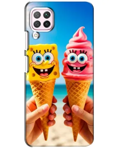 Чехол для Huawei P40 Lite с картинкой «Спанч Боб мороженое»