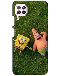Чехол для Huawei P40 Lite с картинкой «Друзья на лужайке»