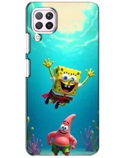 Чехол для Huawei P40 Lite с картинкой «Спанч Боб под водой»