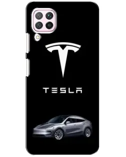 Чехол для Huawei P40 Lite с картинкой «Tesla Model Y»