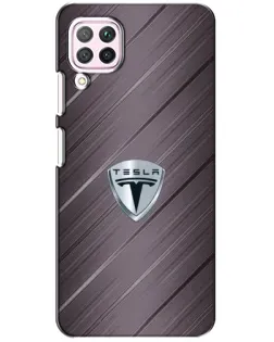 Чехол для Huawei P40 Lite с картинкой «Металлическая текстура Tesla»