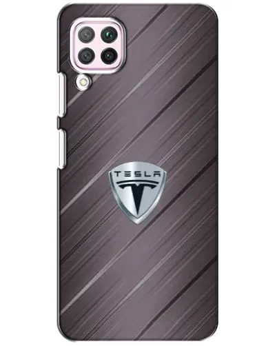 Чехол для Huawei P40 Lite с картинкой «Металлическая текстура Tesla»