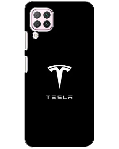 Чехол для Huawei P40 Lite с картинкой «Tesla White Logo»