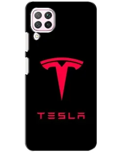 Чехол для Huawei P40 Lite с картинкой «Tesla Red Logo»