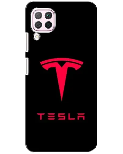 Чехол для Huawei P40 Lite с картинкой «Tesla Red Logo»