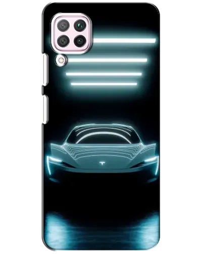 Чехол для Huawei P40 Lite с картинкой «Tesla в неоне»