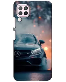 Чехол для Huawei P40 Lite с картинкой «Mercedes — ночной город»