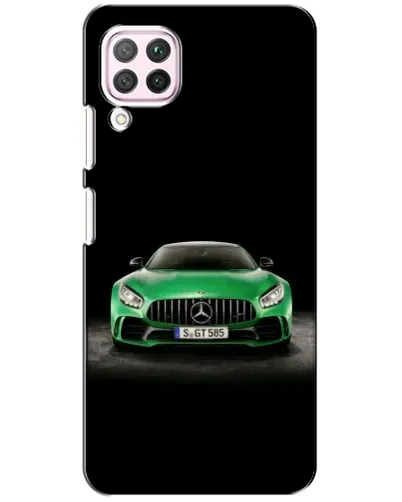 Чехол для Huawei P40 Lite с картинкой «Mercedes — неоновый лого»