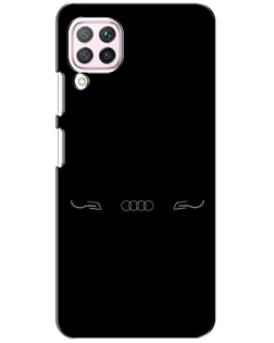 Чехол для Huawei P40 Lite с картинкой «Audi — световой подпись»