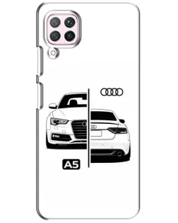 Чехол для Huawei P40 Lite с картинкой «Audi — контрастный дизайн»
