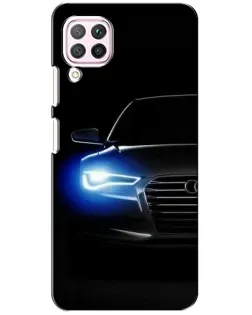 Чехол для Huawei P40 Lite с картинкой «Неоновый взгляд Audi»