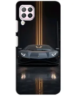 Чехол для Huawei P40 Lite с картинкой «Lamborghini золотые линии»