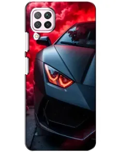 Чехол для Huawei P40 Lite с картинкой «Lamborghini красное сияние»