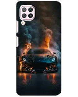 Чехол для Huawei P40 Lite с картинкой «Lamborghini дымная эстетика»