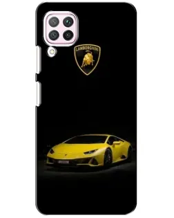 Чехол для Huawei P40 Lite с картинкой «Lamborghini желтый акцент»