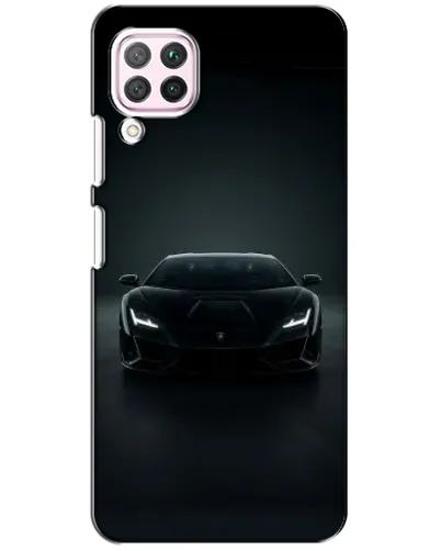 Чехол для Huawei P40 Lite с картинкой «Черный Lamborghini Aventador»