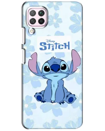 Чехол для Huawei P40 Lite с картинкой «Stitch среди цветов»
