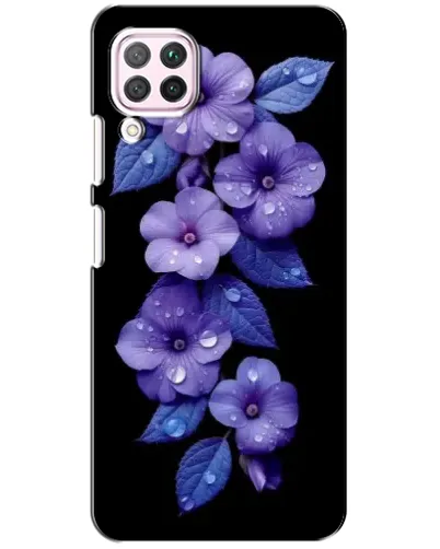 Чохол для Huawei P40 Lite з картинкою «Фіолетові квіти з росою»