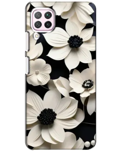 Чохол для Huawei P40 Lite з картинкою «Об'ємні білі квіти»