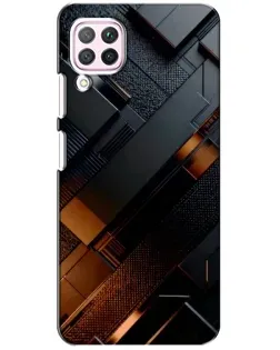 Чехол для Huawei P40 Lite с картинкой «Черные геометрические блоки»