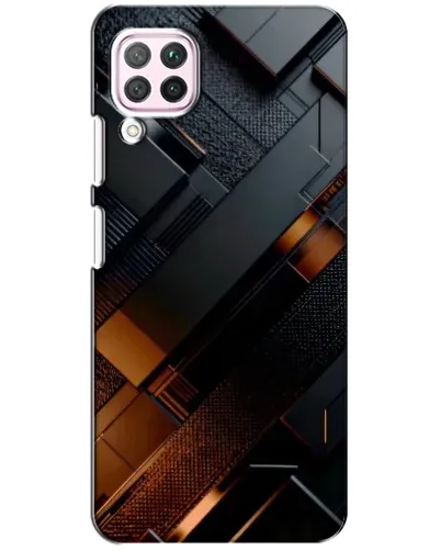 Чехол для Huawei P40 Lite с картинкой «Черные геометрические блоки»
