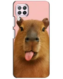 Чехол для Huawei P40 Lite с картинкой «Капибара с языком»
