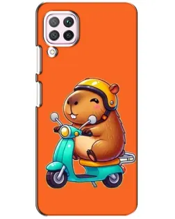 Чехол для Huawei P40 Lite с картинкой «Капибара на скутере»