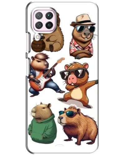 Чехол для Huawei P40 Lite с картинкой «Крутые капибары музыканты» Чехол для Huawei P40 Lite с картинкой «Крутые капибары музыканты»