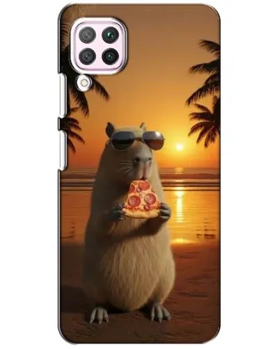 Чехол для Huawei P40 Lite с картинкой «Капибара с пиццей» Чехол для Huawei P40 Lite с картинкой «Капибара с пиццей»