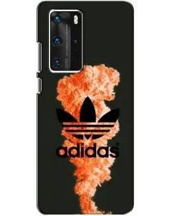 Чехол для Huawei P40 Pro с картинкой «Оранжевый дым Adidas»