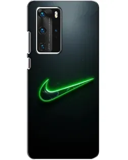 Чехол для Huawei P40 Pro с картинкой «Неоновый контур Nike»