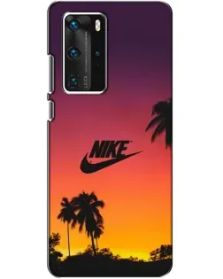 Чехол для Huawei P40 Pro с картинкой «Nike на закате солнца»