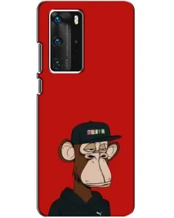 Чехол для Huawei P40 Pro с картинкой «Bored Ape — красный фон»