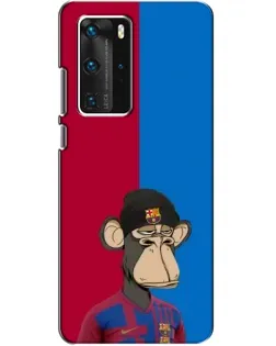 Чехол для Huawei P40 Pro с картинкой «Bored Ape — фанат Барсы»