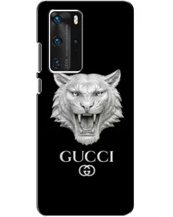 Чехол для Huawei P40 Pro с картинкой «Gucci — серебряный лев»
