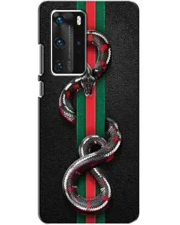 Чехол для Huawei P40 Pro с картинкой «Gucci — змея на полосе»